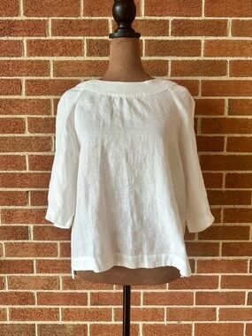 Malvin Germany Linen Tunic Top White, Size M